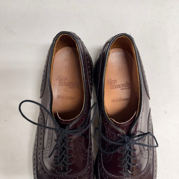 Allen Edmonds McAllister Burgundy Shell Cordovan Wingtip Oxfords 11 B 6275 - Picture 8 of 8